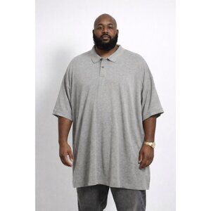 👕 NWT Harbor Bay Big & Tall Heather Gray Polo Shirt 6XL 👕